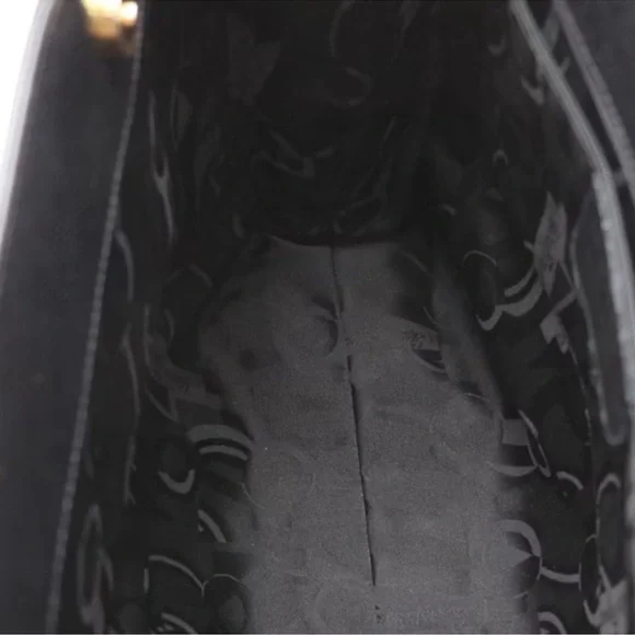 Salvatore Ferragamo Vintage Shoulder Bag Black Leather with Gold Accent - Picture 5 of 12